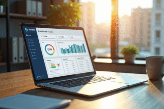 Bureau moderne avec ordinateur affichant Zendesk pour productivite