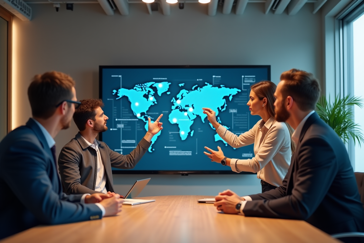 Trois professionnels UX collaborant autour d un écran tactile