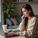 Jeune femme au bureau en train de taper sur son ordinateur portable