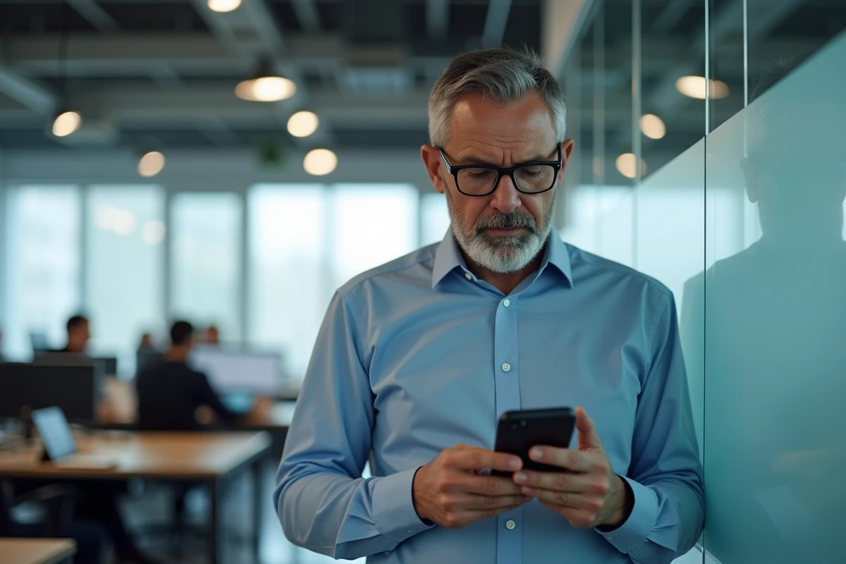 Homme utilisant son smartphone pour activer la double authentification