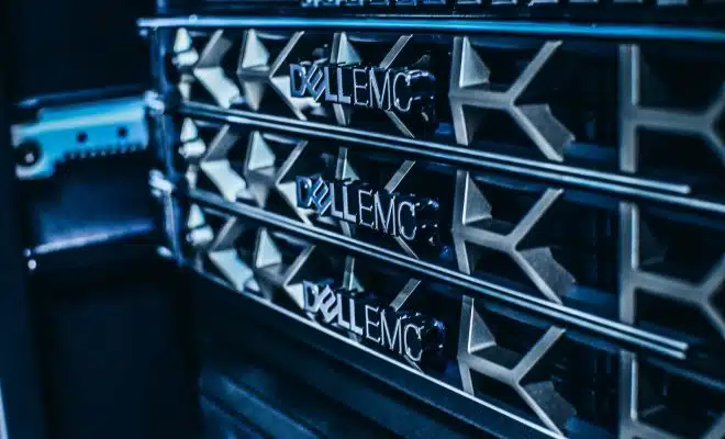 a close up of a server's nameplates on the side of a